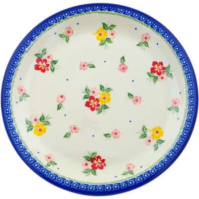 Polish Pottery Plate 14&quot; Hibiscus Splendor