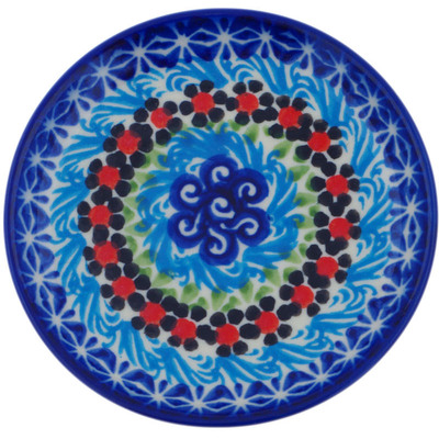 Polish Pottery Plate 4&quot; Cheerful Poppies