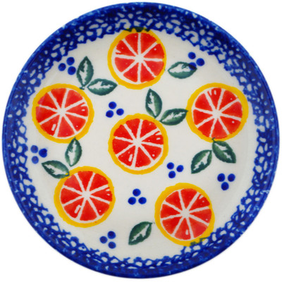 Polish Pottery Plate 4&quot; Citrus Craze