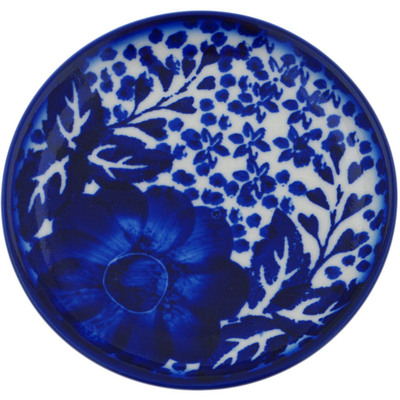 Polish Pottery Plate 4&quot; Cobalt Fantasy