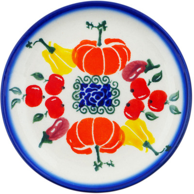 Polish Pottery Plate 4&quot; Fresh Vegetable Garden