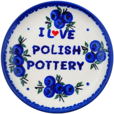 Polish Pottery Plate 4&quot; I Love Polish Pottery