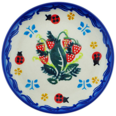 Polish Pottery Plate 4&quot; Spring  Garden Berries UNIKAT