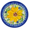 Polish Pottery Plate 4&quot; Yellow Petal Bliss