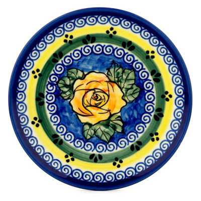 Polish Pottery Plate 6&quot; Cabbage Roses