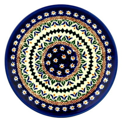 Polish Pottery Plate 6&quot; Floral Peacock UNIKAT