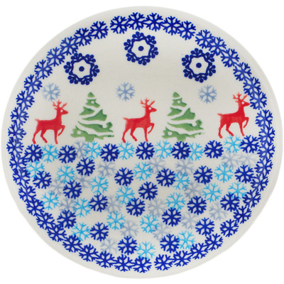 Polish Pottery Plate 6&quot; Ring Around The Reindeer