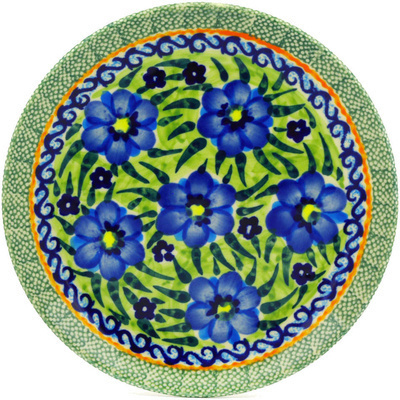 Polish Pottery Plate 6&quot; Texas Poppy UNIKAT
