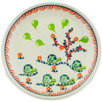 Polish Pottery Plate 6&quot; Turtle&#039;s Day Out