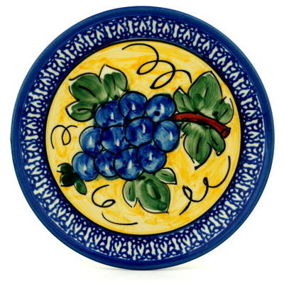 Polish Pottery Plate 6&quot; Tuscan Grapes