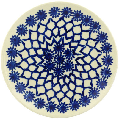 Polish Pottery Plate 6&quot; Woven Blue Astrids