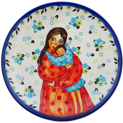 Polish Pottery Plate 7&quot; A Mother&#039;s Love UNIKAT