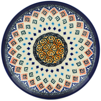 Polish Pottery Plate 7&quot; Aztec Swirls UNIKAT