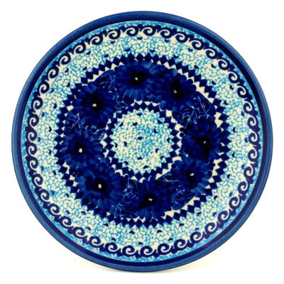 Polish Pottery Plate 7&quot; Azure Sea UNIKAT