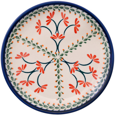 Polish Pottery Plate 7&quot; Blossoming Prickly Pear