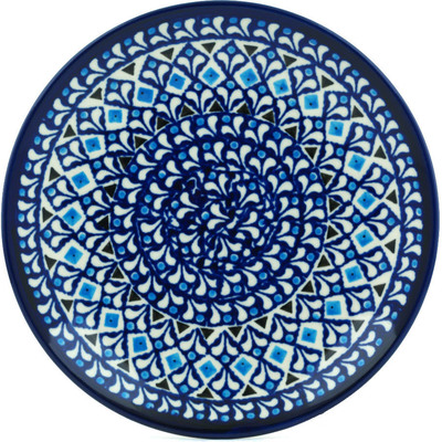Polish Pottery Plate 7&quot; Blue Diamond Dream