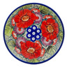 Polish Pottery Plate 7&quot; Blue Eyes Bouquet UNIKAT
