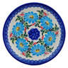 Polish Pottery Plate 7&quot; Blue Felicia Daisy Fun UNIKAT