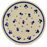 Polish Pottery Plate 7&quot; Blue Heart Trio
