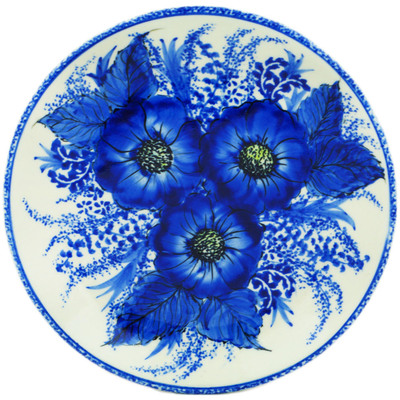 Polish Pottery Plate 7&quot; Blue Poppy Dream