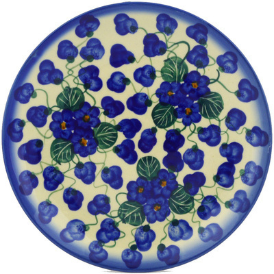 Polish Pottery Plate 7&quot; Blueberry Flower UNIKAT