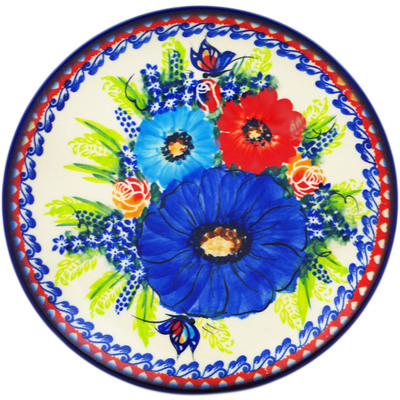 Polish Pottery Plate 7&quot; Bluebonnet Spring UNIKAT