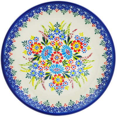 Polish Pottery Plate 7&quot; Bouquet In Bloom UNIKAT
