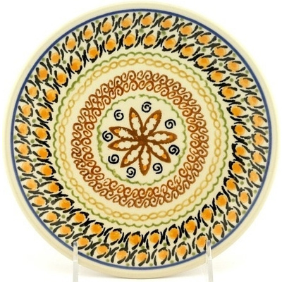 Polish Pottery Plate 7&quot; Butterscotch