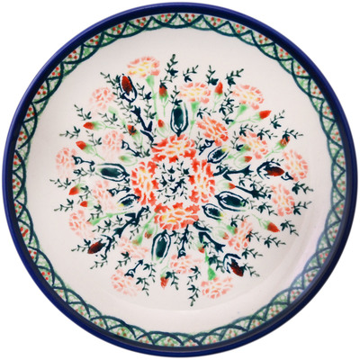 Polish Pottery Plate 7&quot; Candid Carnation UNIKAT