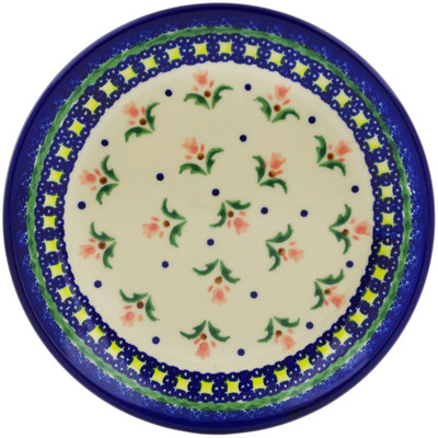 Polish Pottery Plate 7&quot; Cocentric Tulips