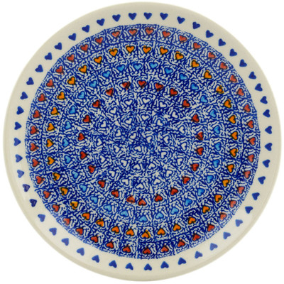 Polish Pottery Plate 7&quot; Colorful Love