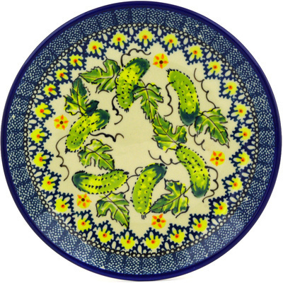 Polish Pottery Plate 7&quot; Cucumber Patch