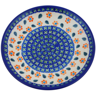 Polish Pottery Plate 7&quot; Daisy Stitches