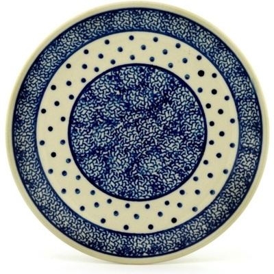 Polish Pottery Plate 7&quot; Denim Dots