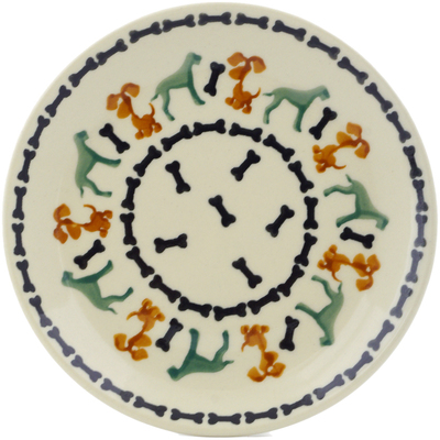 Polish Pottery Plate 7&quot; Dogs And Bones