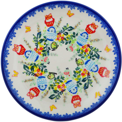 Polish Pottery Plate 7&quot; Easter Basket Galore UNIKAT