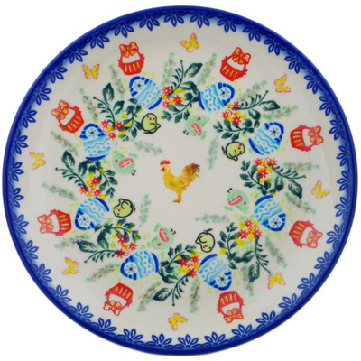 Polish Pottery Plate 7&quot; Easter Basket Galore UNIKAT