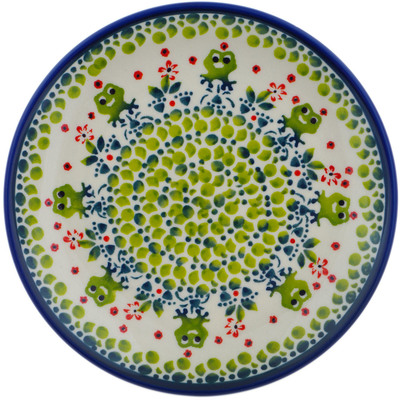 Polish Pottery Plate 7&quot; Fancy Frog