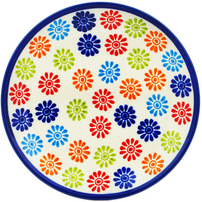 Polish Pottery Plate 7&quot; Fiesta Flowers