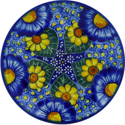 Polish Pottery Plate 7&quot; Floral Fruit Basket UNIKAT