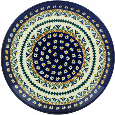 Polish Pottery Plate 7&quot; Floral Peacock UNIKAT