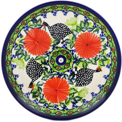 Polish Pottery Plate 7&quot; Fowl In The Florals UNIKAT