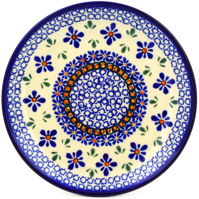Polish Pottery Plate 7&quot; Gangham Flower Chain