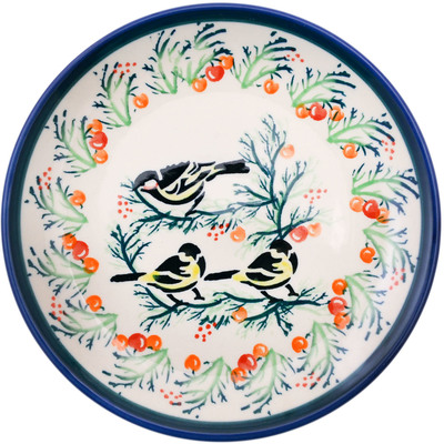 Polish Pottery Plate 7&quot; Goldfinch Glory UNIKAT
