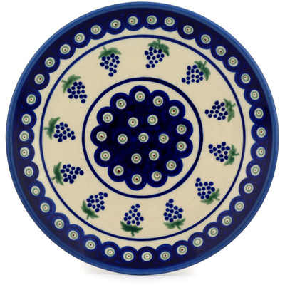 Polish Pottery Plate 7&quot; Grape Peacock