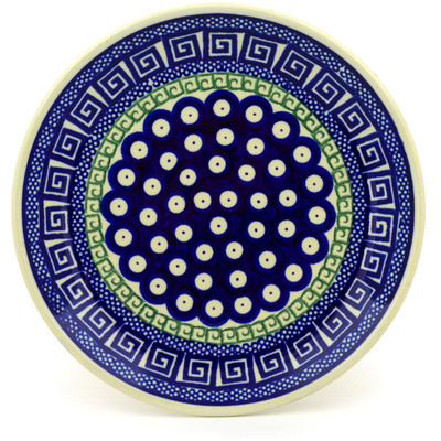 Polish Pottery Plate 7&quot; Grecian Peacock