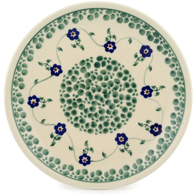 Polish Pottery Plate 7&quot; Green Bubbles