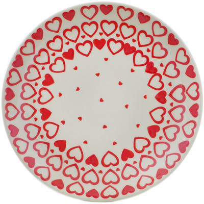 Polish Pottery Plate 7&quot; Heart Is Full Of Love UNIKAT