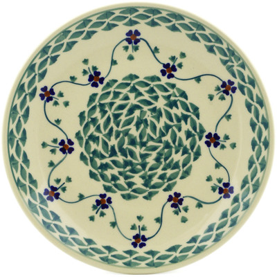 Polish Pottery Plate 7&quot; Lucky Blue Clover