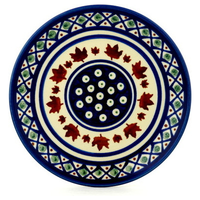 Polish Pottery Plate 7&quot; Maple Leaves